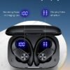 Bluetooth Headphones Wireless Earbuds 80hrs Playtime Wireless Charging Case Digital Display Sports Ear buds with Earhook Premium Deep Bass IPX7 Waterproof Over-Ear Earphones for TV Phone Laptop Black - Image 3