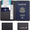 Deziliao Passport Holder,Passport Holder Card Slots, Passport and Vaccine Card Holder Combo, Cute Passport cover for Women and Men, with Waterproof Rfid Blocking, Passport Travel Wallet(Black) - Image 2