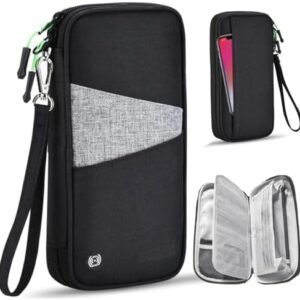 Family Passport Holder Wallet, RFID Passport Wallet Travel Documents Organizer for Men & Women, Waterproof Travel Essentials, Fit 5 Passports