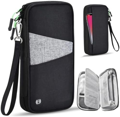 Family Passport Holder Wallet, RFID Passport Wallet Travel Documents Organizer for Men & Women, Waterproof Travel Essentials, Fit 5 Passports