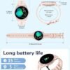 HUAKUA Smart Watches for Women Men (Answer/Make Calls) Compatible with iPhone/Android Phones, Reloj para Mujer Hombre Round Fitness Tracker with Heart Rate Monitor Sleep/Steps Tracker Waterproof Pink - Image 8