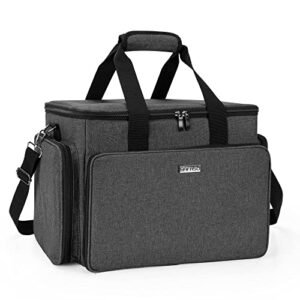 BAFASO Large Cosmetic Bag Makeup Bag with Adjustable Dividers, Travel Makeup Case Holds Cosmetics and Hair Supplies, Black