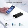 Charmast Portable Charger, USB C Battery Pack, 3A Fast Charging 10400mAh Power Bank LED Display, Slim Portable Phone Battery Charger for iPhone 13 12 11 X 8 7 Samsung S21 S20 Google LG OnePlus iPad - Image 3