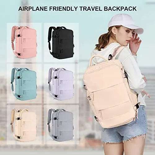 coowoz Large Travel Backpack For Women Men,Carry On Backpack,Hiking Backpack Waterproof Outdoor Sports Rucksack Casual Daypack Travel Essentials（Beige） - Image 7