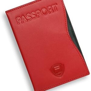 Alban RFID Passport Holder Women Men RFID Blocking Travel Passport Wallet Case Genuine Leather Passport Cover porta pasaporte