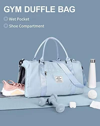 Gym Bag Womens Mens with Shoes Compartment and Wet Pocket,Travel Duffel Bag for Women for Plane,Sport Gym Tote Bags Swimming Yoga,Small Waterproof Weekend Overnight Bag Carry on Bag Hospital Holdalls - Image 2