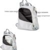 Women Backpack Purse Fashion Elephant Skin Pattern Large Travel Bag Ladies Shoulder Bags Gray - Image 4