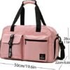 Gym Bag for Women and Men, Duffle Gag for Travel With Shoe Compartment and Wet Compartment, Used as a Overnight Bag (pink) - Image 2
