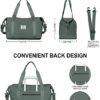 Weekender Bags for Women,Large Duffle Bag, Overnight Bags for Woman Travel, Sport Gym Bag Waterproof, Hospital Bag for Women Labor Delivery, Carry On Tote Bag with Trolley Sleeve, DarkGreen - Image 5