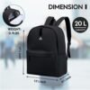 Haimont Casual Laptop Backpacks Bookbag for Men Women Travel Work Gym, 20L Daypack Backpack with Bottle Pockets, Black - Image 6