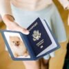 labato Passport Holder Women, Passport Wallet Travel Document Organizer, Waterproof Passport Holder for Travel, Travel Essentials PU Leather Passport Cover for Women Men, Blue - Image 2