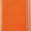 Passport and Vaccine Card Holder Combo, PU Leather with CDC Slot, Cover RFID Blocking, Credit Slots, Pen Wallet (Orange)