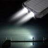 Feeke Solar-Charger-Power-Bank - 36800mAh Portable Charger,QC3.0 Fast Charger Dual USB Port Built-in Led Flashlight and Compass for All Cell Phone and Electronic Devices (Black) - Image 5