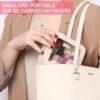 Clear Mini Makeup Bag Transparent Travel Cosmetic Makeup Case & Toiletry Bag for Women Clear Car Bag (C/Beige, MINI) - Image 2