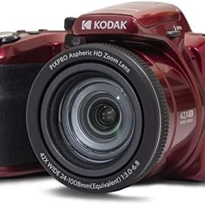 KODAK PIXPRO AZ425-RD 20MP Digital Camera 42X Optical Zoom 24mm Wide Angle 1080P Full HD Video Optical Image Stabilization Li-Ion Battery 3" LCD Vlogging Camera (Red)