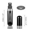 2Pcs Refillable Perfume Atomizer Bottles，Portable Mini Separate Perfume Bottle，Travel and Outings Spray Boxes Dispensers 5ml/0.2oz (Black) - Image 2