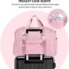 Travel Duffel Bag for Women, Weekender Overnight Bag With Shoes Compartment, Gym Tote Bag, Carry On Duffel Bag (Pink) - Image 4