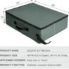 Portable Litter Box with Lid, Leak-Proof Collapsible Cat Litter Box Great for Travel Hotel Stays and Road Trip 18x14x5.5 Inches (Olive Gray Box+Liner, Large) - Image 2