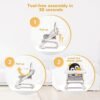 Baby Portable High Chair Booster Seat for Dining Table, Foldable 2-in-1 Travel High Chair with Carry Bag, Adjustable Tray and Adjustable Hight, Aluminum Frame, Easy to Clean (Grey) - Image 3