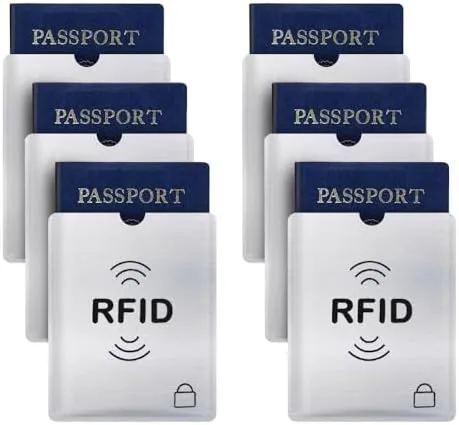 RFID Blocking Sleeve Anti Theft 6 Passport Holder Wallet Pocket - To protect your valuable information from theft RFID tagged