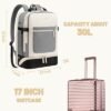 ZOMFELT Carry on Backpack for Women, Flight Approved Travel Backpack with Shoes Compartment, Personal Item Bag with 17.3inch Laptop Pocket, Large Casual Daypack for Overnight, Travel, Hiking - Image 7