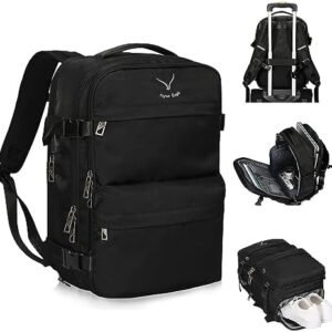 Hynes Eagle 20L Travel Backpack Carry on Backpack Women Men Personal Item Bag for Spirit Airlines Small Nylon Laptop Backpack 14 inches Black
