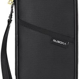 ruboka Fire-resistant RFID Blocking Passport Holder Wallet Fireproof Trading Cards Storage Box, Holds 1,000+ Standard Sized Trading Cards，Compatible for Pokemon Cards,Games Card and Sport Cards