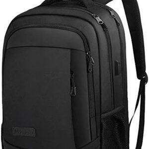Monsdle Travel Laptop Backpack Anti Theft Backpacks with USB Charging Port, Travel Business Work Bag 15.6 Inch College Computer Bag for Men Women, Black