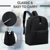 Haimont Casual Laptop Backpacks Bookbag for Men Women Travel Work Gym, 20L Daypack Backpack with Bottle Pockets, Black - Image 2