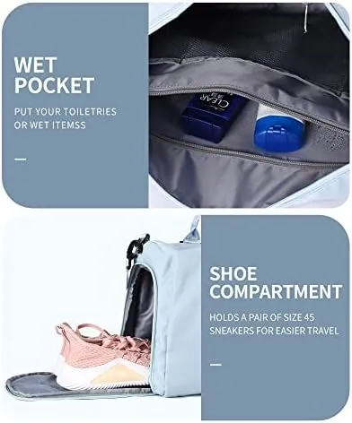 Gym Bag Womens Mens with Shoes Compartment and Wet Pocket,Travel Duffel Bag for Women for Plane,Sport Gym Tote Bags Swimming Yoga,Small Waterproof Weekend Overnight Bag Carry on Bag Hospital Holdalls - Image 5