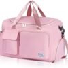 Travel Duffel Bag for Women, Weekender Overnight Bag With Shoes Compartment, Gym Tote Bag, Carry On Duffel Bag (Pink)