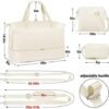 Gym Bag for Women Weekender Bag - Travel Duffle Bag with Waterproof Shoe Compartment 3pcs Set Carry On Overnight Bags for Business Trip Travel Gym Yoga Sports - Image 5