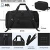 Gym Duffle Bag for Women Men 40L Waterproof Sports Bags Travel Duffel with Shoe Compartment,Wet Pocket Large Weekender Overnight Toiletry Bag,Black - Image 4