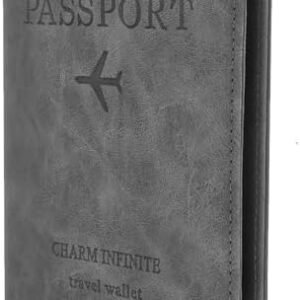 Passport Holder Cover Wallet for Men Women, Travel Essentials Must Haves Waterproof RFID Blocking Card Slots Leather Passport Case Travel Wallet