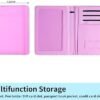 2 Pack Passport Holder Women Passport Cover Wallet Case Premium PU Leather Travel Accessories for women Men Family (Dark Blue & Pink) - Image 3