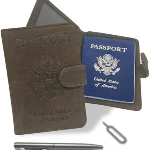 Rfid Passport Holder - Passport Holder Men - Leather Passport Wallet - Passport Holder With Vaccine Card Slot - Passport Wallet Rfid Blocking Travel Wallet - Leather Passport Cover