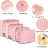 BAGAIL 8 Set Packing Cubes, Lightweight Travel Luggage Organizers with Shoe Bag, Toiletry Bag & Laundry Bag (Blush Pink) - Image 4