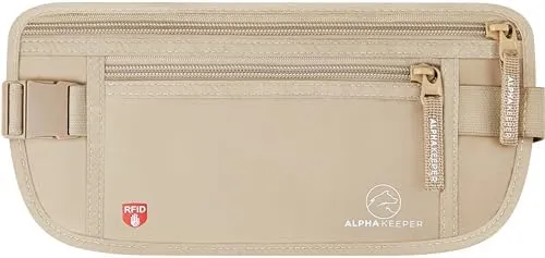 Money belt for travel - RFID slim passport holder men/women travel wallet hidden pouch under clothes to protect your information and money travel fanny pack for men/women bag travel essentials