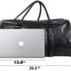 Weekender Oversized Travel Duffel Bag With Shoe Pouch, Leather Carry On Bag - Image 3