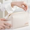 Meiyuuo Cute Small Makeup Bag Portable Cosmetic Bag Travel Make Up Pouch Waterproof Toiletry Bags for Beauty Accessories Light Purple - Image 5