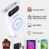 2-in-1 Cell Phone Wireless Charger Mobile Power Battery Charger Set,Portable Battery Charger with LCD Display and 2 USB Output Ports，DIY 4 * 21700 Solderless White Battery Box(Battery Not Included) - Image 4