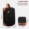 Vorspack Toiletry Bag Hanging Dopp Kit for Men Water Resistant Canvas Shaving Bag with Large Capacity for Travel- Black - Image 2