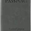Cynure Leather Passport Cover CDC Vaccine Card Holder Combo Men & Women Travel Passport Case, grey - Image 5