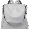 Women Backpack Purse Fashion Elephant Skin Pattern Large Travel Bag Ladies Shoulder Bags Gray