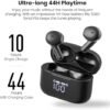 TOZO T21 Wireless Earbuds, 5.3 Bluetooth Headphone, Sem in Ear with Dual Mic Noise Cancelling, IPX8 Waterproof, 44H Playback Stereo Sound with Power Display Wireless Charging Case Black - Image 5
