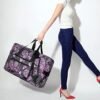 F.FETIVIN Weekender Bag Carry On Bag Travel Duffle Bag Medium Overnight Bag for Women(Purple Paisley) - Image 3