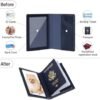 labato Passport Holder Women, Passport Wallet Travel Document Organizer, Waterproof Passport Holder for Travel, Travel Essentials PU Leather Passport Cover for Women Men, Blue - Image 5