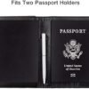 WALNEW Passport and Vaccine Card Holder Combo, Passport Cover Case Passport Wallet Travel Wallet RFID Blocking Travel Essentials for Women and Men, Black - Image 4