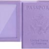 labato Passport Holder Women, Passport Wallet Travel Document Organizer, Waterproof Passport Holder for Travel, Travel Essentials PU Leather Passport Cover for Women Men, Purple