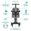 Lightweight and Compact Coast Rider Stroller with One Hand Easy Fold, Adjustable Handles and Soft Ride Wheels, Grey & Evolur Cruise Rider Mesh Storage Basket, Black - Image 4